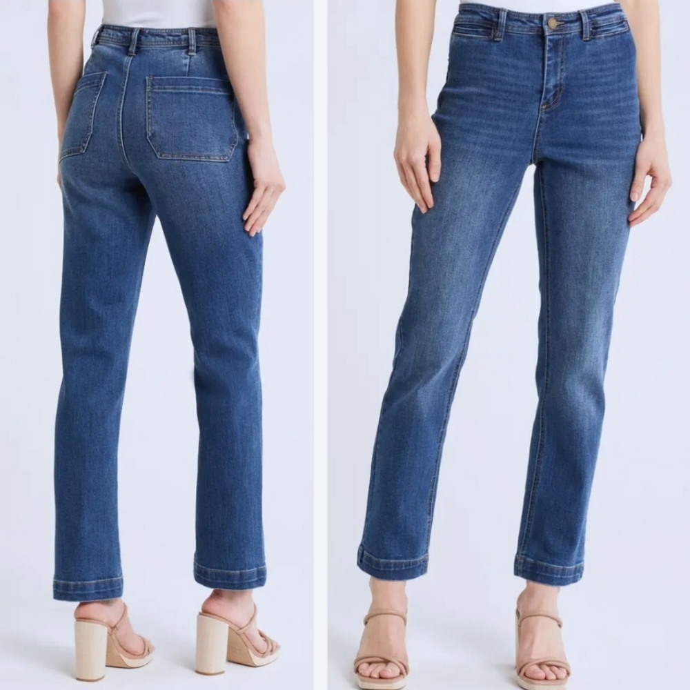 OAT New York Mid Rise Straight Leg Blue Jeans Medium Wash Size 10/30 LIKE NEW!